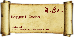 Megyeri Csaba névjegykártya